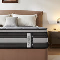 12/14Inch Medium Firm Hybrid Mattress in a Box, Euro Top with ActiveCool Gel Memory Foam for Pressure Relief & Motion Isolation, Fiberglass-Free, CertiPUR-US Certified