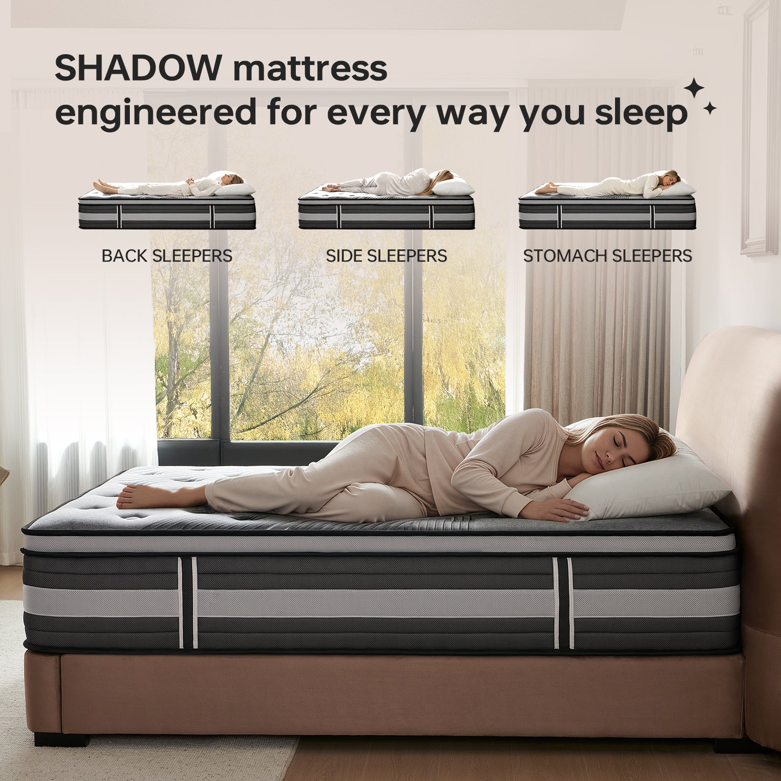 12/14Inch Medium Firm Hybrid Mattress in a Box, Euro Top with ActiveCool Gel Memory Foam for Pressure Relief & Motion Isolation, Fiberglass-Free, CertiPUR-US Certified